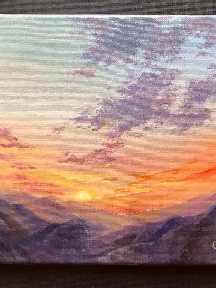 Sunset Oil Painting Original Art Sunrise Painting Landscape