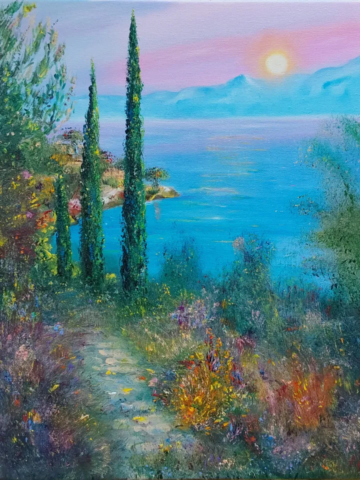 Seascape ○40х50cm (16х20inc)○My author's original painting ○Oil on canvas on a wide stretcher.