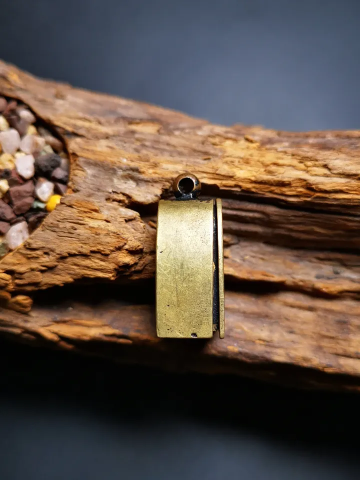 Gandhanra Antique Handmade Gau Ghau Shrine, Mini Tibetan Buddhist Altar Amulet Pendant,Made of Red Brass