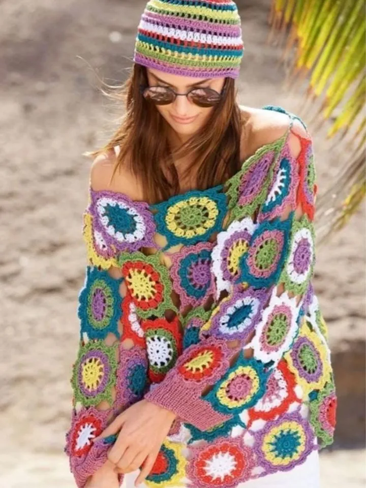 Tunic crochet, knitting , women ladies motif tunic pattern pdf instant download