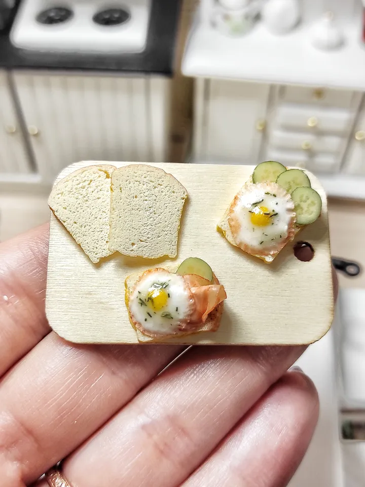 Realistic food, sandwich, 1 12 scale, Breakfast for dolls, miniature, gift, food for dolls, dollhouse food, mini food
