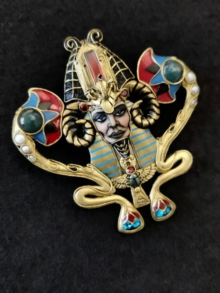 Brooch Faraon, Egyptian brooch, Egypt, Brooch with stones, egyptian decoration