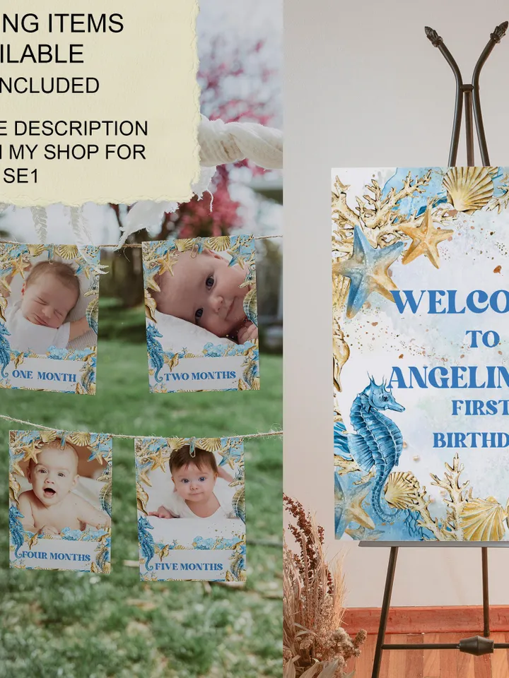 Editable Gable Box ONEder the Sea First Birthday Label; Under the Sea Party; Ocean Party Birthday Template Instant Download; SE1