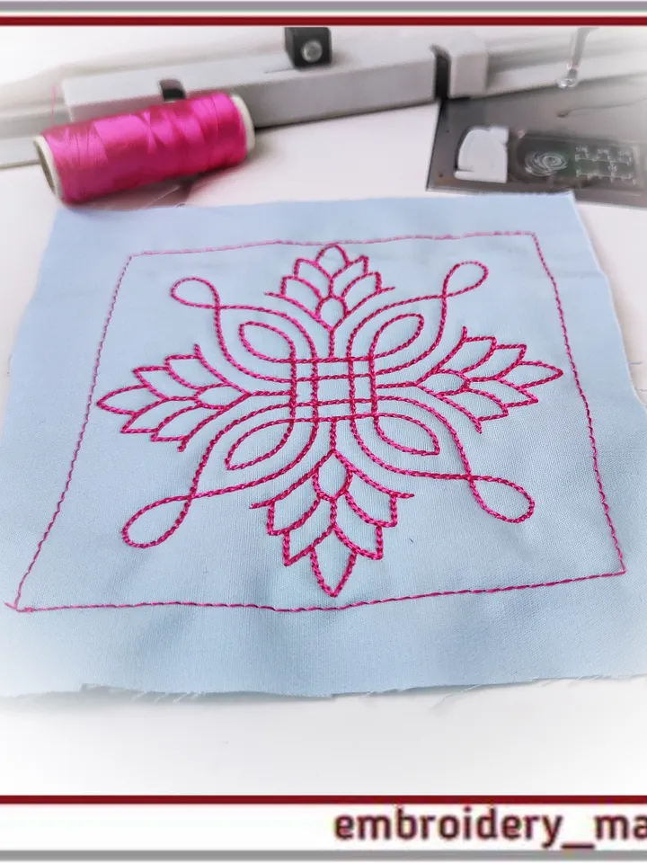 Quilt Block 41 Quilting with floral plant patterns Machine Embroidery Designs