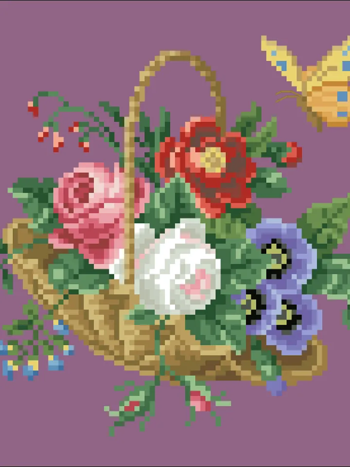 Antique Cross Stitch Pattern Butterfly Delight Digital Download PDF