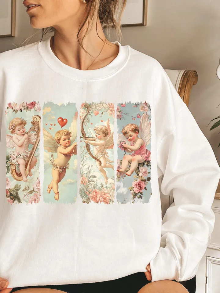 Retro Cupid Coquette bow Png, Retro Valentine Shirt Design, Baby Cupid png, Valentine's Day Png, Valentine Love Png, valentine's day bow png