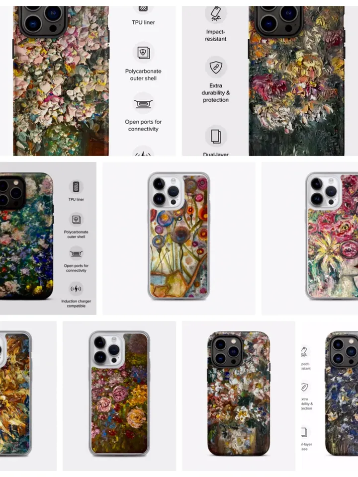 Floral bouquet iPhone Case designed with my original oil painting del fondo de mi corazon flower bouquet,unique gift.