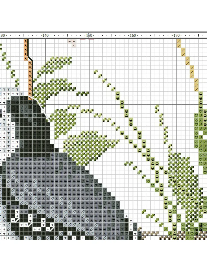 Set of 2 patterns: Two wagtails cross stitch pattern, a bird in a nest cross stitch pattern for pillow pdf