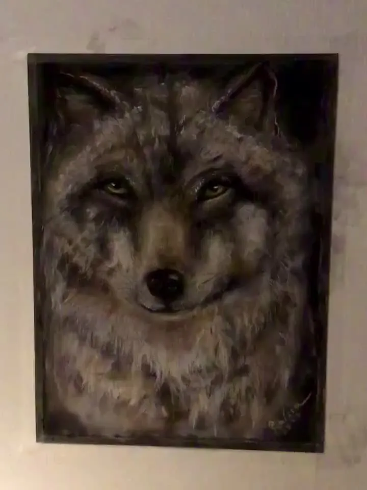 Wolf painting,original soft pastel painting on pastelmat ,wild animals painting,unique gift for animal lovers,wall hanging,kids room decor