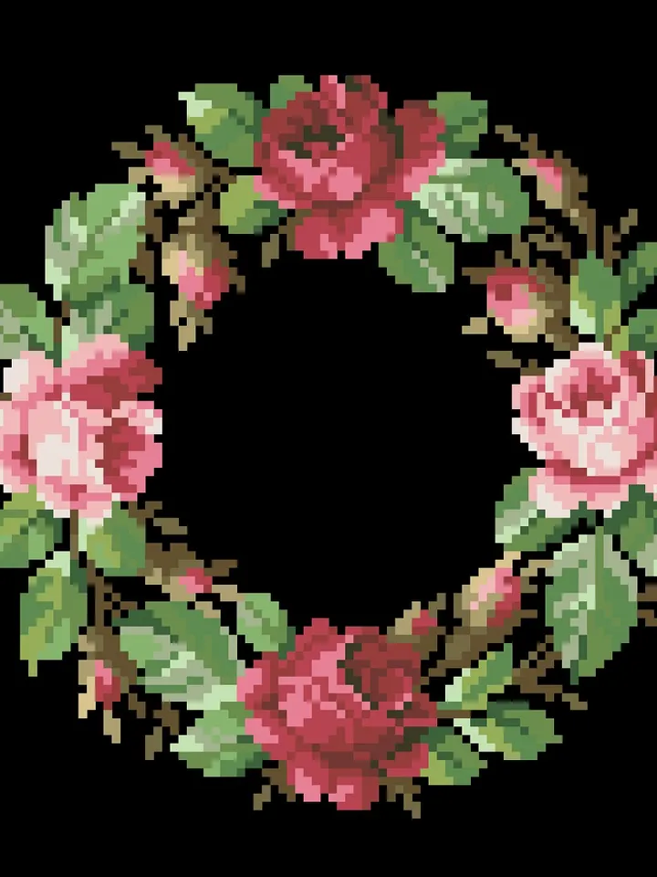Antique Cross Stitch Pattern Flower Crown Antique Wreath Digital Download PDF