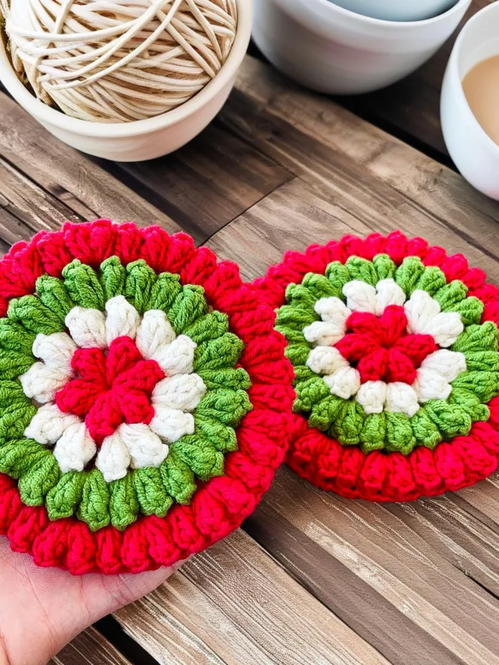 Flower Scrubby Crochet Pattern, Festive DIY Decorative Scrubby for Eco-Friendly Christmas Gift, Easy Beginner PDF Tutorial