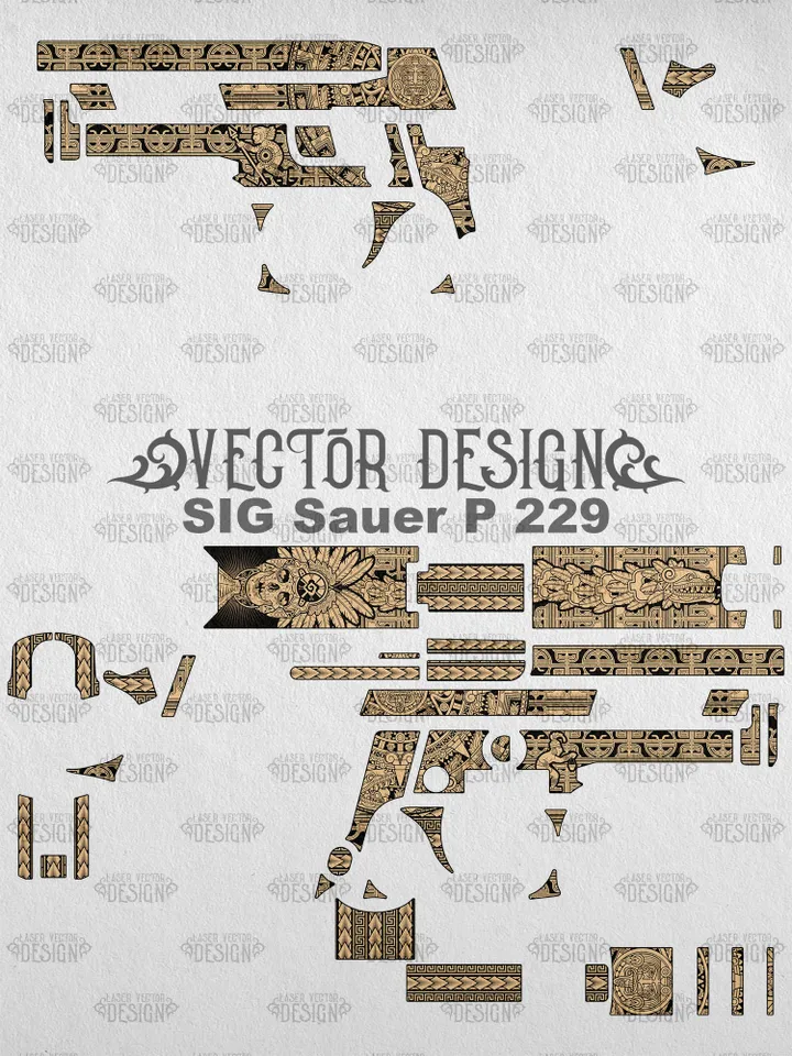 VECTOR DESIGN SIG Sauer P 229 Aztec calendar