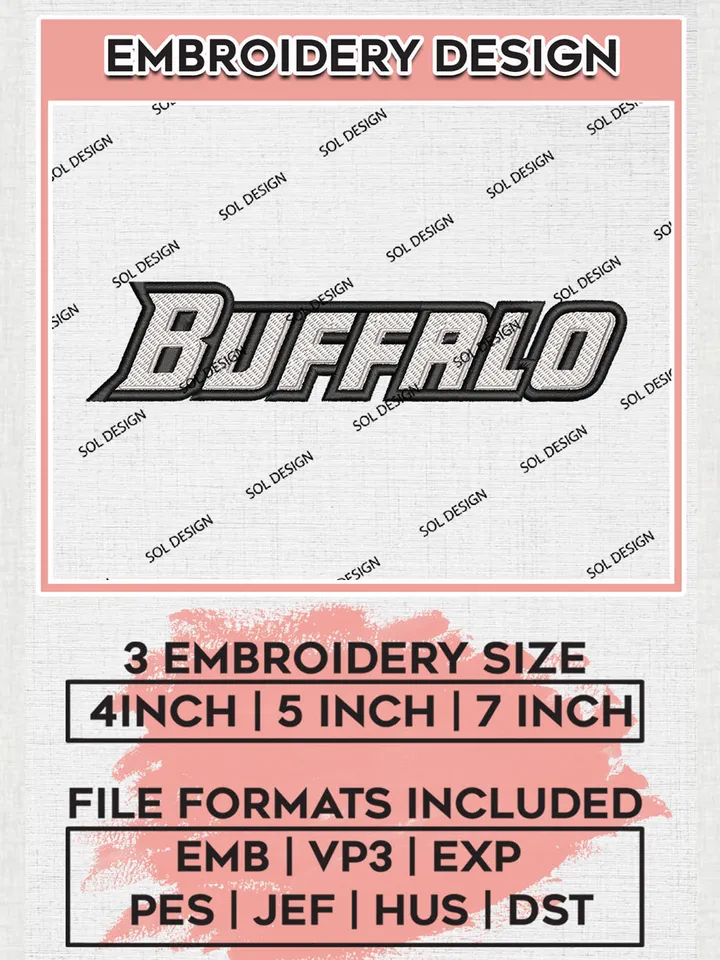 NCAA Buffalo College Football Team Writing Logo embroidery designs, NCAA Buffalo Bulls Logo Machine embroidery designs, NCAA Team Logo embroidery designs, NCAA Game Day Machine embroidery designs, Digital Download