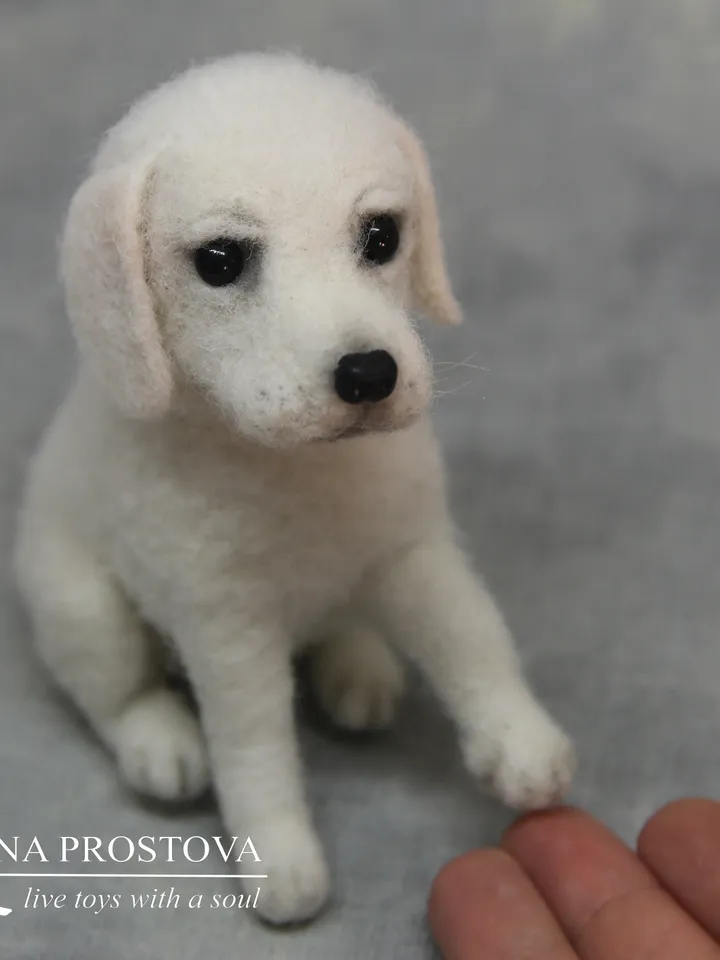 Puppy Plush Dog Pattern Needle Felting Animals Tutorial Needle felted realistic Dog Felt Toy Soft Pet Sculpture Golden Retriever Puppies