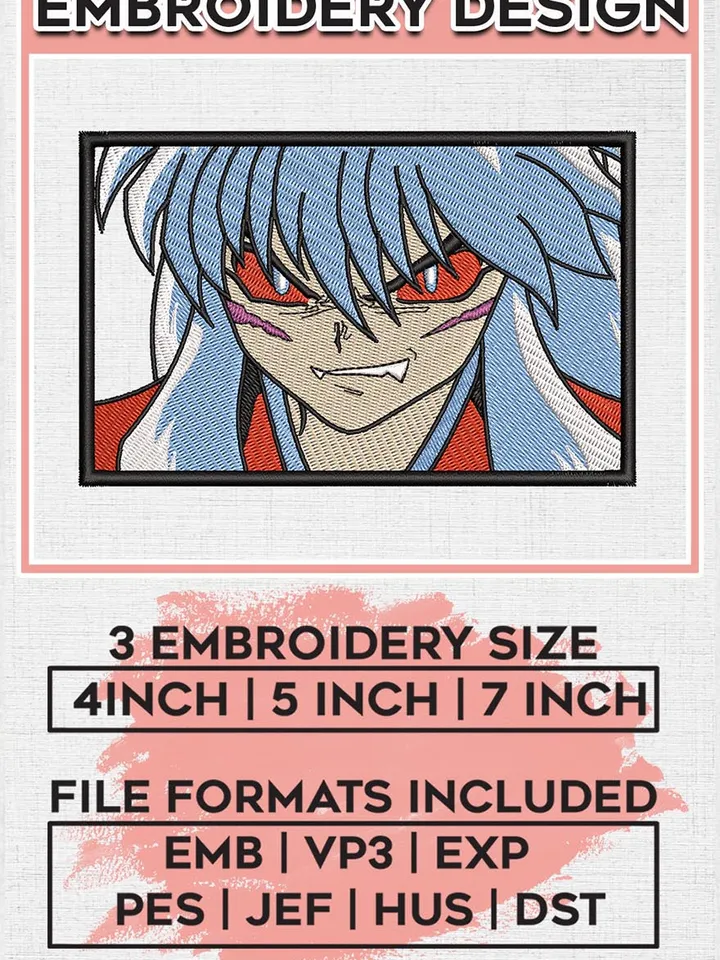 InuYasha Embroidery Designs, InuYasha Logo Embroidery Files, InuYasha Machine Embroidery Patterm EMB_ANIME_71