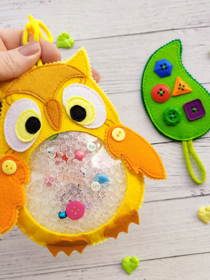 Owl I spy bag pattern & tutorial, I spy game felt pattern, Montessori travel toys, Autism sensory toys PDF, Felt Sewing pattern baby