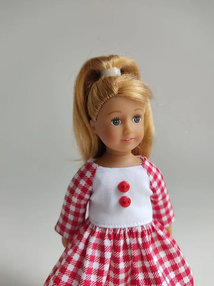 PDF sewing pattern for mini American Girl dolls.