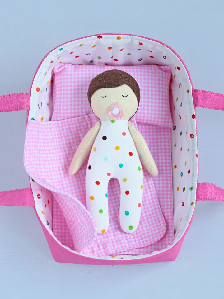 2 PDF Mini Baby Doll and Sleeping Basket Sewing Patterns Bundle