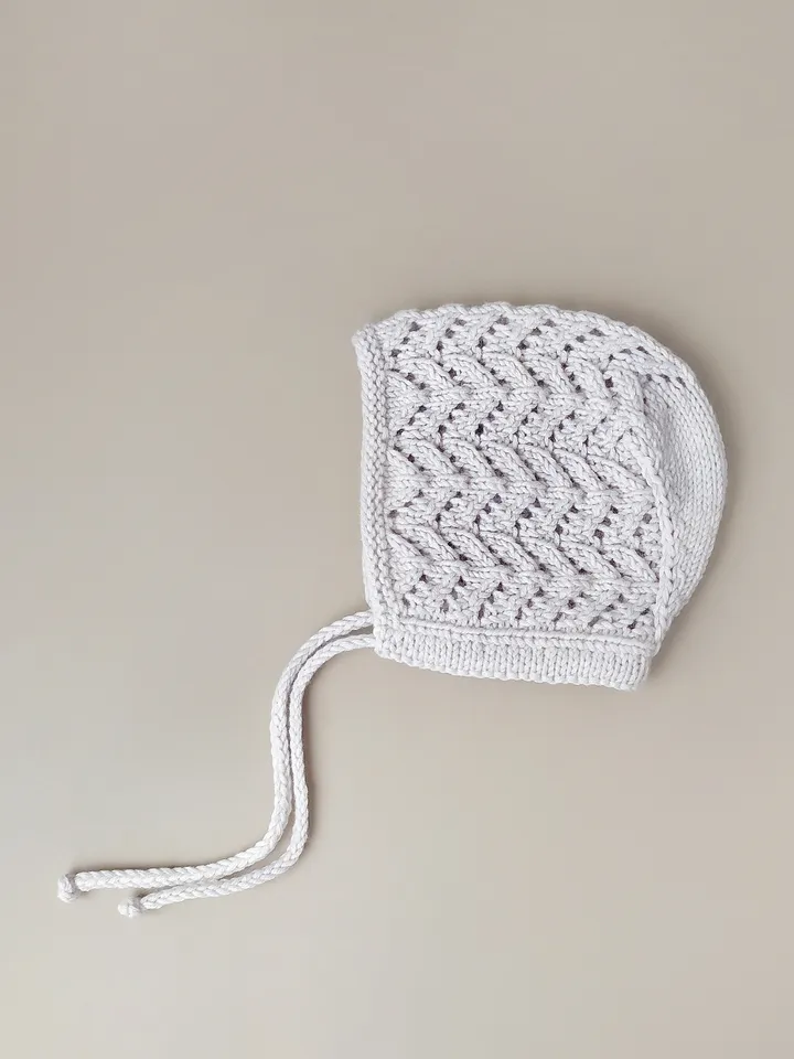 Knit baby bonnet newborn, baby girl hat, vintage style bonnet, baby shower gift