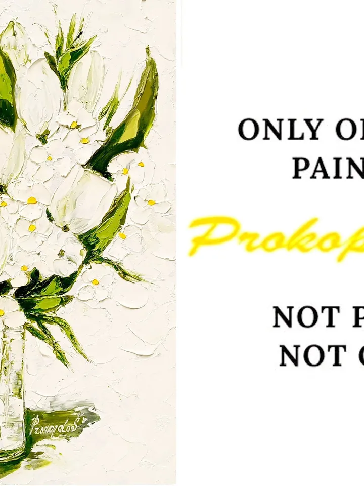 Tulip Painting Floral Original Art Flower Hydrangea oil painting original Impasto Green Flower Painting 16x12 inch