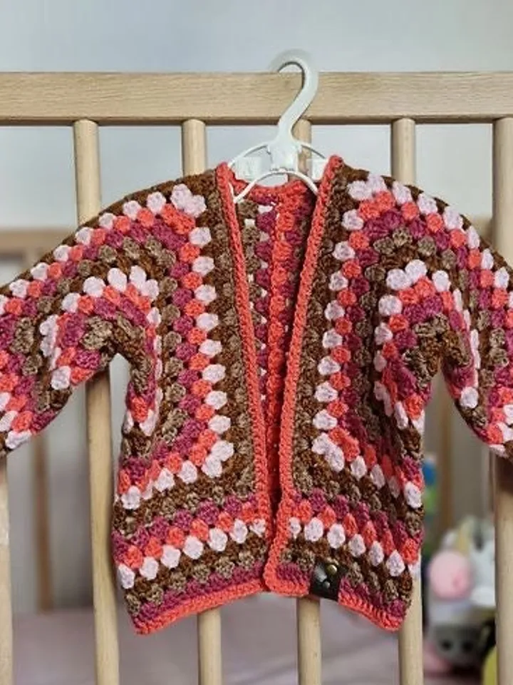 Cardigan baby crochet pattern, cardigan babies crochet, child cardigan , cardigan cranny square HEXAGON cardigan size newborn- 2/3 years