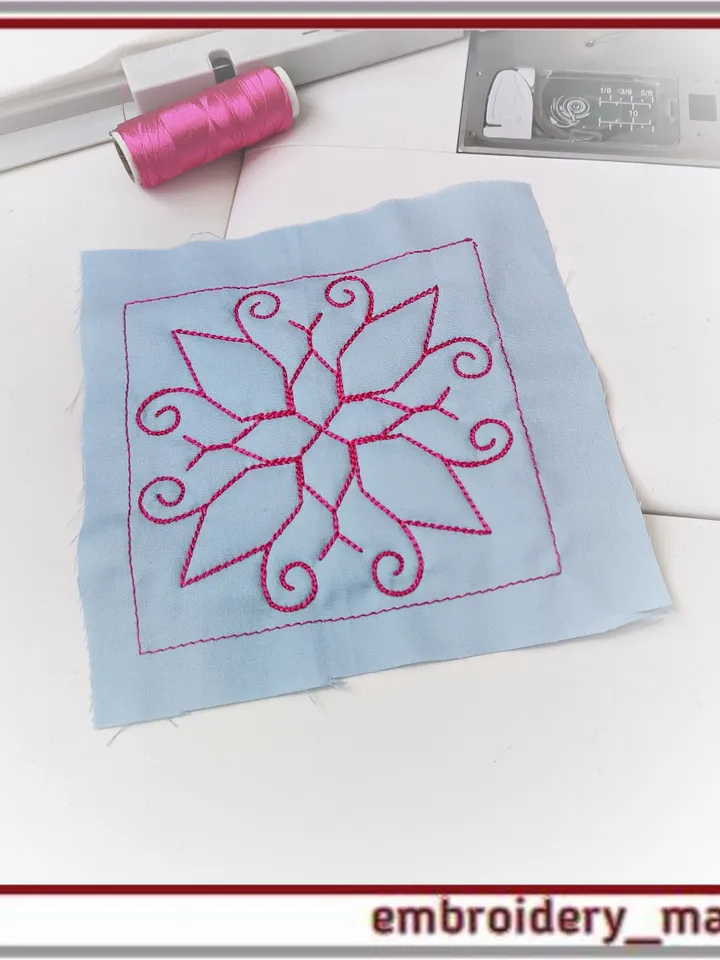 Quilt Block 37 Quilting with floral plant patterns Machine Embroidery Designs