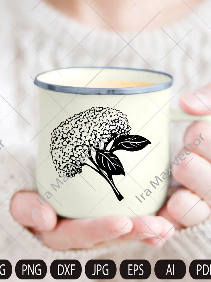 Hydrangea SVG, Hydrangea PNG , Vintage Botanical Line Art, Clip Art, sublimation, Logo Design, Engraving