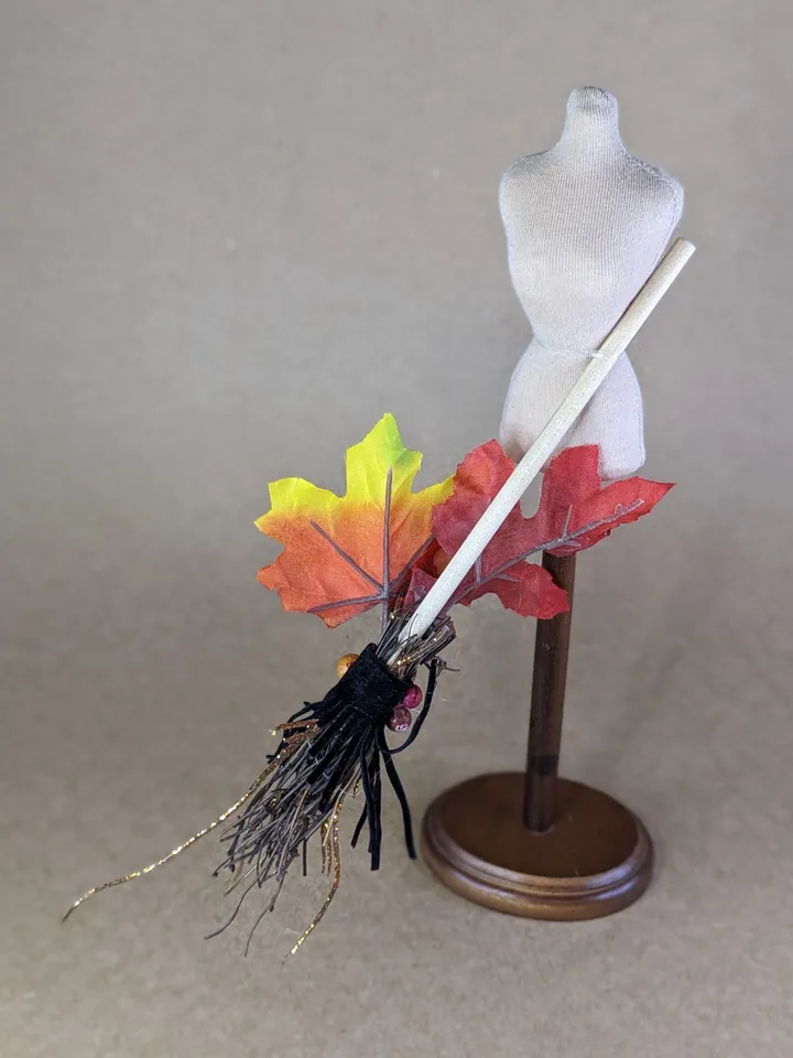 Premium Halloween witch broom for 1/6 scale dolls