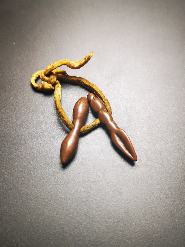 Gandhanra Antique Tibetan Amulet,Mini Vajra and Kila(Dorje Phurba), Mala Prayer Beads,Trantic Buddhism Dharma, 50 Years Old.