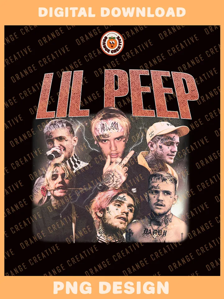 90s Lil Peep Rapper Retro Bootleg T-shirt PNG, 90s Bootleg Template, Graphic Lil Peep PNG Files, Custom Bootleg Hip Hop Rap Tee, Digital Download