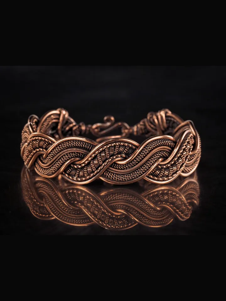 Wire wrapped copper bracelet for woman Antique style copper jewelry WireWrapArt
