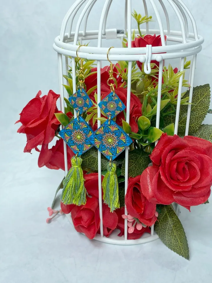 Handmade fringe earrings.
