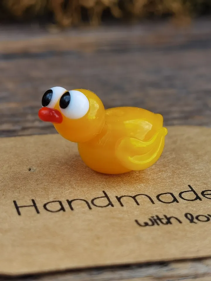 GLASS BEADS Miniature Duck Glass duck Resin duckling Tiny duck Terrarium figurines Tiny bird Glass bird ornaments art lampwork beads