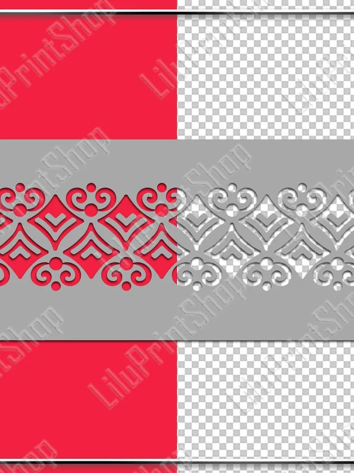 Laser cut seamless Border svg Native Stencil pattern cnc eps transparent digital instant download