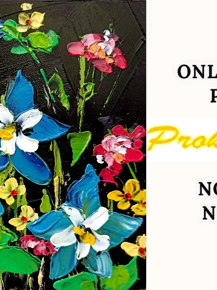Wildflower Painting Catchment Original Art Flower Colorado Floral hand-painted Mini Landscape 6x6” Small Unique Art Decor by ArtProkopaloSv