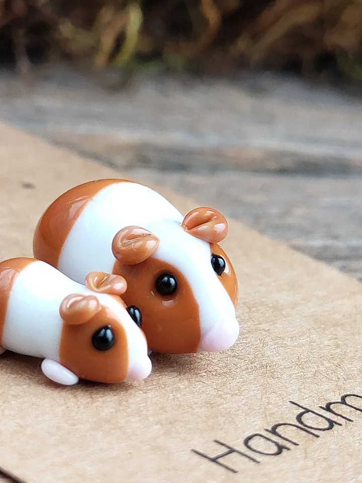 GUINEA PIG figurine GLASS figurines guinea pig gifts Pet guinea pig toy Glass guinea pig art miniature guinea pig Dollhouse Miniature animal
