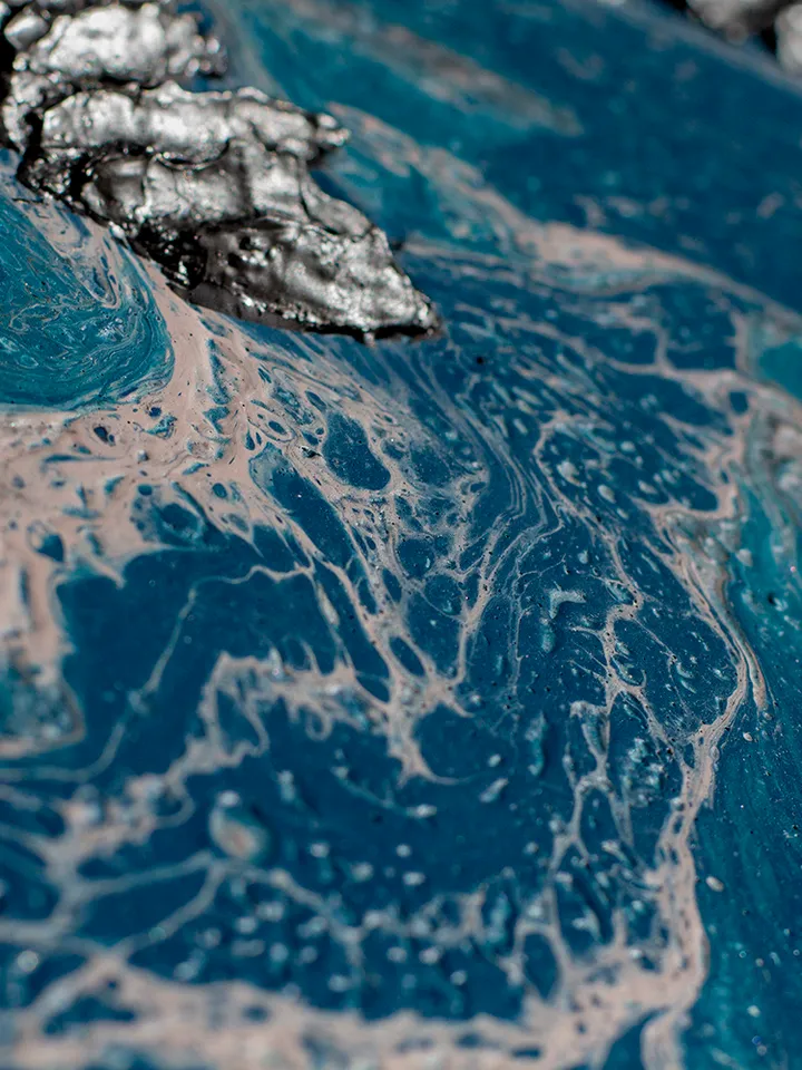 Waterscape wall art | Modern Abstract Sea Painting | 3D Effect Acrylic Art on MDF Board | Handmade Artwork | Blue Square painting | Coral Reef painting