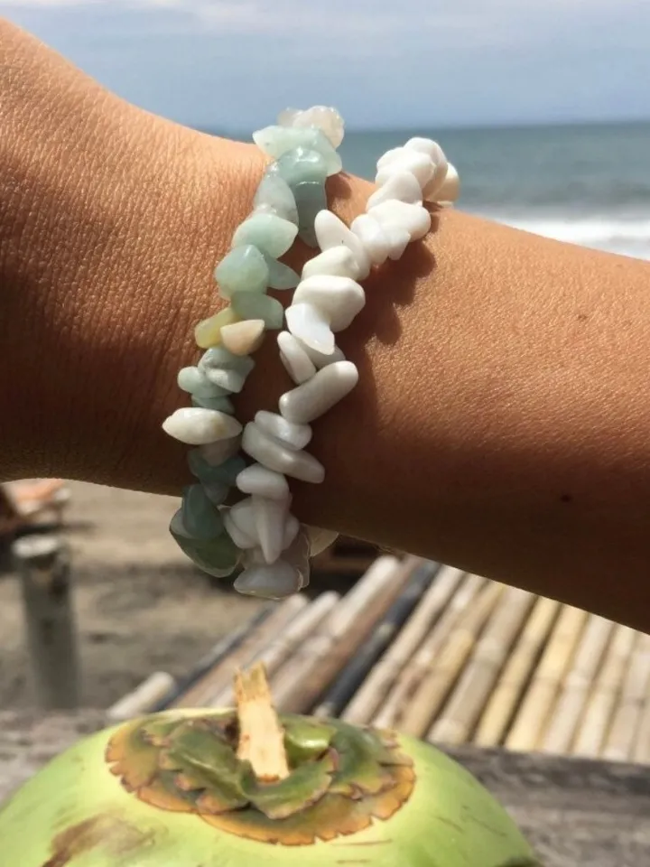 Genuine Jade Bracelet | White Gemstone Bracelet | Handmade Braclet Women | Bali Jewerly | Natural Stone Accesoiries | Handmade Jewerly Bali