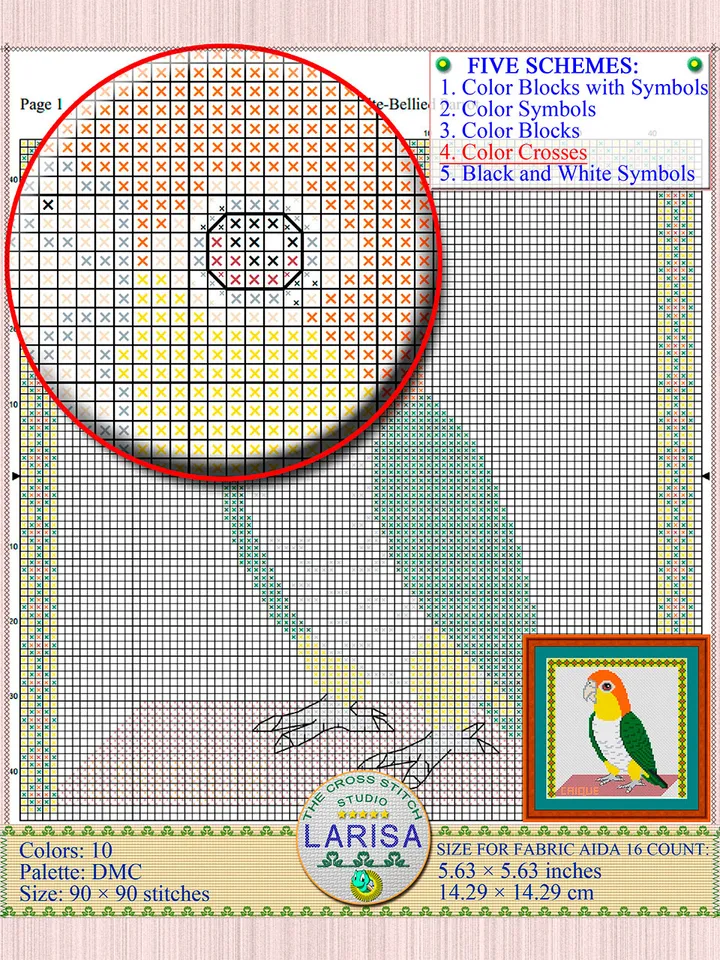 Caique Cross Stitch Pattern | Caique Parrot