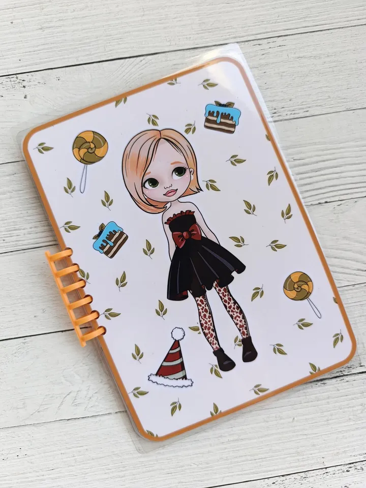Printable paper doll  with a set clothes, Halloween printable doll house, Blythe paper doll dress up, Busy book printable crafts kids
