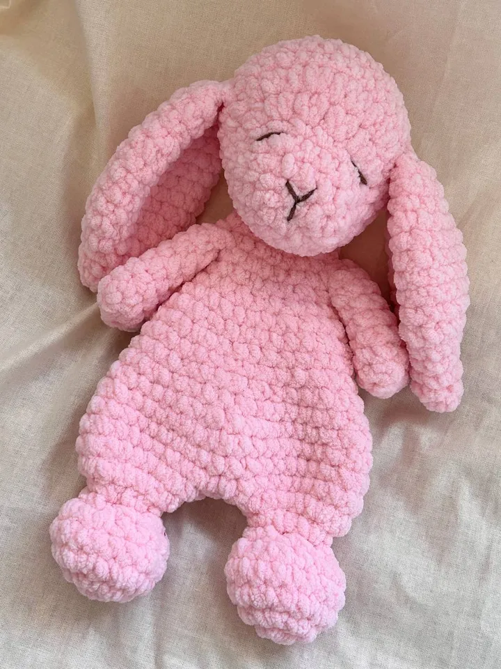 Crochet bunny snuggler pattern Amigurumi Easter rabbit plushie tutorial Crochet lovey pattern