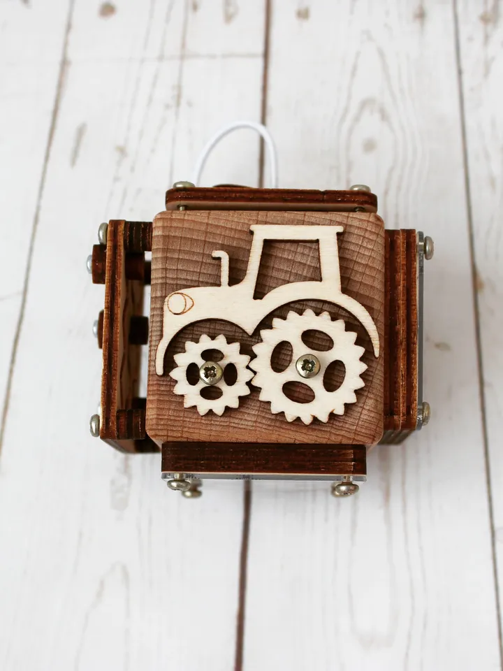 fidget cube - wooden baby Busy cube, montessori toy for toddlers