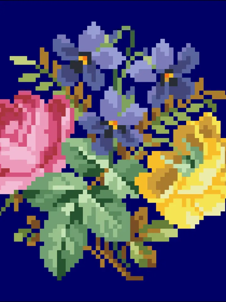Antique Cross Stitch Pattern Mini Antique Bouquet Digital Download PDF