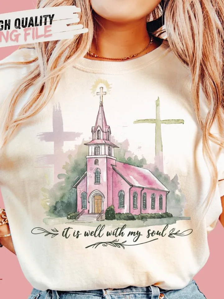 It Is Well With My Soul Watercolor PNG Sublimation | Vinyl Transfer | Christian Designs | Jesus Designs | Digital Download