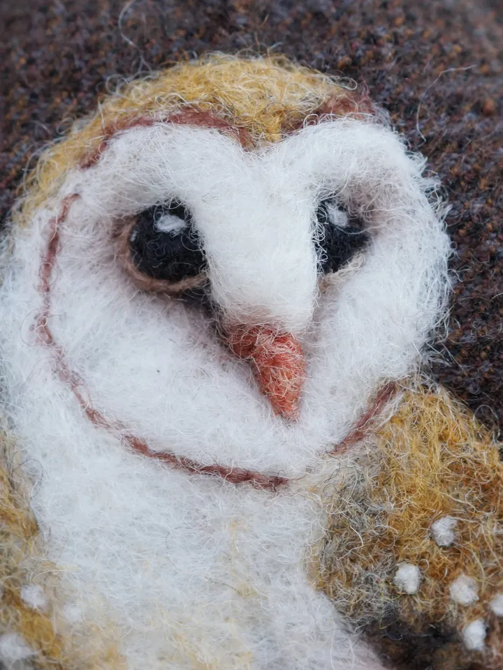 Needle felted barn owl ornament, wool Christmas ornament, made to order