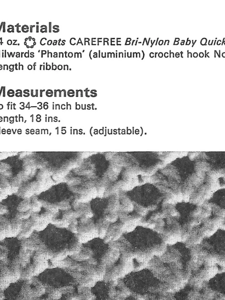 Crochet Pattern cardigan , Cape/Jacket cardigan vintage 1960's Instant Download pdf
