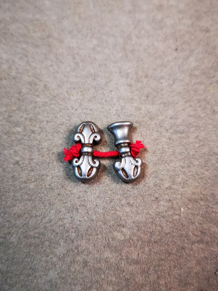 Gandhanra Handmade Tibetan Amulet Pendant,Mini Vajra and Dorje Bell, Mala Marker Bead Accessories, Made of Cold Iron