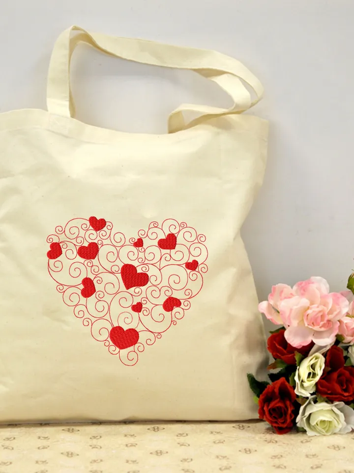 Heart Scroll Embroidery design Machine embroidery pattern 5 sizes, Embroidery files heart ornament instant download, Valentine heart #R23