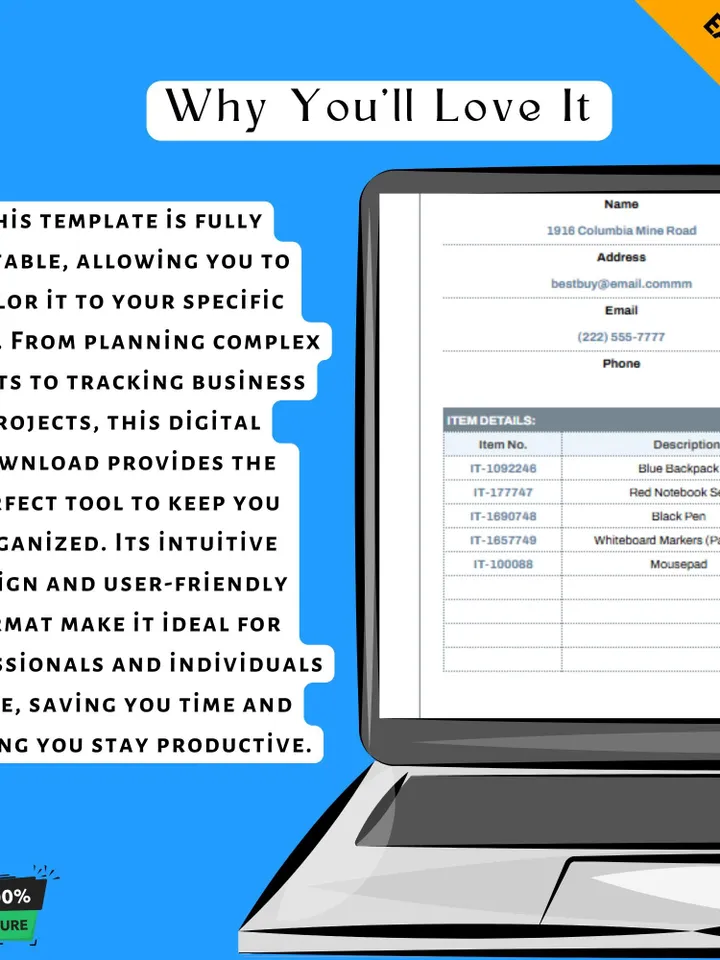 Dropshipping Packing Slip Template, Printable Shipping Invoice, Order Packing List, Google Sheets for E-commerce