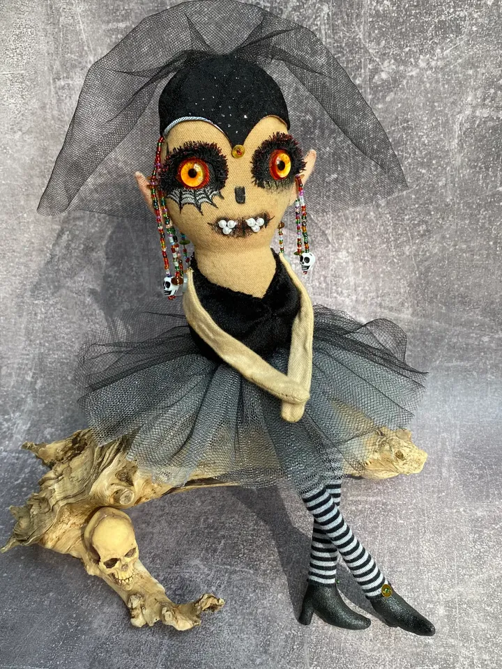 Halloween doll . Strange doll . Handmade doll . Halloween home decor .